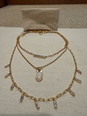 J. Crew Gold Triple-Layer Necklace